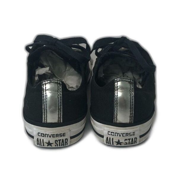 CONVERSE Sneaker Women's Size 8 Black All Star Low Top Brush-Off Leather Toecap - Picture 6 of 10